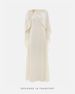 Elegant Solid Color Draped Dress – Polyester A-Line Maxi Dress With Scarf Detail, Minimalist Office & Evening Wear_ecoleips.com