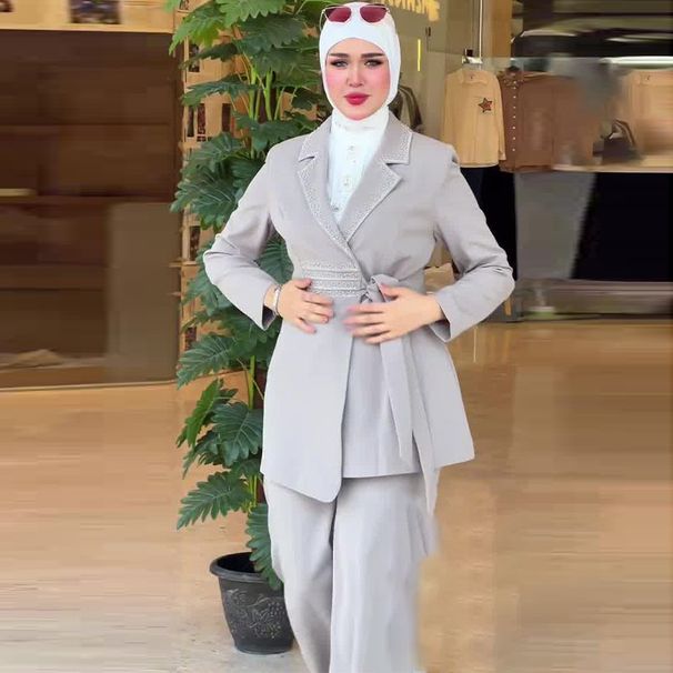 Women's Clothing Fashion Suit Long Sleeved Jacket Trousers Two Piece Suit_ecoleips.com