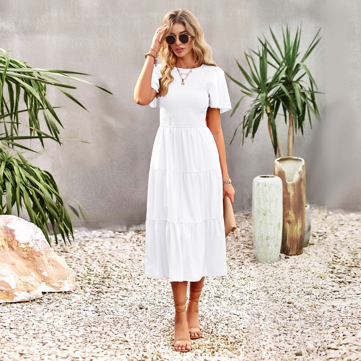 Independently Designed Developed Cross-border European And American Style Waist-slimming, Figure-flattering, Large-hem_ecoleips.com