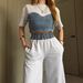 Women's Casual Denim Patchwork Sports Pants Set Two-Piece Outfit Fashion Spring/Summer Seasonal Clothing_ecoleips.com