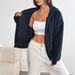 AD702 European And American 2025 New Cross-border Woolen Women's Fashion Loose Cardigan With Drawstring Hood Versatile_ecoleips.com