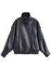 "Women's Faux Leather Jacket With Lychee Pattern – Trendy Biker Style Coat For Autumn & Winter"_ecoleips.com