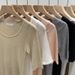 European-style High-end Round-neck Thin Short-sleeve Wool T-shirt For Women, 2025 Summer New Slim-fit And Slimming_ecoleips.com