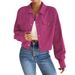 Women's Clothing Polo Collar Button Casual Jacket For Women_ecoleips.com