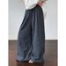 Korean Style Vertical Striped Wide Leg Pants For Women - High Waist Loose Fit Long Trousers, Summer Cotton Lazy Casual Pants_ecoleips.com