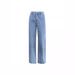 European and American foreign trade cross border supply casual retro loose denim trousers for women_ecoleips.com