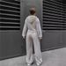 Women's Autumn/Winter Two Piece Set Hooded Cardigan And Wide Leg Pants Slim Fit Sweatshirt Casual European And American Style Clothing_ecoleips.com