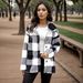 Women's Clothing Women's Plush Flannel Shacket – Oversized Checkered Coat With Button Front & Pockets_ecoleips.com