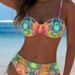 Women's Sexy Bikini Printed Tie Waist Backless Swimsuit Regular Thickness Polyester Vacation Wear_ecoleips.com