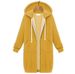 Women's Clothing Autumn/Winter Hooded Long Sleeved Mid Length Sweatshirt/Fleece Coat_ecoleips.com