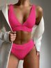 Women's High-Elasticity Bikini Set – Sexy Two-Piece Swimwear With Removable Padding, Polyester Blend (Sizes S-L, White/Red/Fuchsia/Blue)_ecoleips.com
