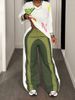 Summer High-Waisted Wide Leg Pants For Women Color-Block Striped Drawstring Casual Sports Trousers_ecoleips.com