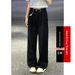Adjustable High-Waisted Jeans For Petite Women, Autumn Wide-Leg Straight Loose Slimming Draped Long Pants Trendy_ecoleips.com