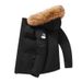 Men's Short Puffer Jacket With Hood & Big Fur Collar - Winter Warm Quilted Coat, Windproof Lightweight, 550 Fill Power Duck Down (Black/White/Red)_ecoleips.com
