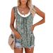 2026 Summer New Arrival Women's Two-Piece Look Sleeveless Tank Top Leaf Print Loose Casual Camisole With Pockets_ecoleips.com