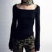 American Hot Girl Y2K Reversible Slim Fit Long Sleeve T-Shirt Feminine Print Spring Summer Inner Layer Women's Top_ecoleips.com