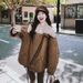 girl Girl 2025 New Korean Style Workwear Lamb Wool Large Lapel Parka Women, Loose Casual Thickened Fleece Jacket For Autumn And_ecoleips.com