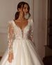 Women's wedding dress V-neck bride forest style slim fit lace wedding dress spring _ecoleips.com