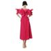 Women's Clothing Spring Style Beach Themed Maxi Dress Women's Off Shoulder Design Three Dimensional Floral Pattern Fitted Waist_ecoleips.com