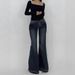 European And American Style Cross-border 2025 Spring New Versatile Micro-flared Long Jeans_ecoleips.com