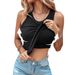 Women's Solid Color Vest Summer New Style round Neck Bra Design Feminine Base Layer Outerwear_ecoleips.com