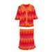 Women's Clothing 2025 Summer New Style Turn-down Polo Collar Single-breasted Sweater Mesh Half Skirt Set_ecoleips.com