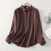 Women's Clothing Cotton Long Sleeved Shirt Loose Striped Retro Style Base Top Spring New Style For Women_ecoleips.com