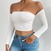 Women's Clothing Camisole Sexy Cropped Top Strapless Design Waist Cinching Short Sleeved For Formal & Casual For Women_ecoleips.com