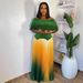 Women's Clothing 2 Piece Set African Plus Size Women's Clothing High End Gradient Pleated Skirt Pleated Top Slim Commuting Fashionable Skirt_ecoleips.com