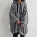 Women's Clothing Autumn And Winter New Overseas Women's Clothing Sexy Solid Color Loose Sweater Fashion Hooded Zipper_ecoleips.com