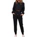 Women's Casual Fashion Solid Color Long Sleeved Sweatpants Autumn Winter Two Piece Sporty Set_ecoleips.com