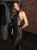 Mozision Lace Print Backless Sexy Maxi Dress Women Elegant Patchwork Halter Off-shoulder Sleeveless Bodycon Club Party Dress_ecoleips.com