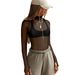 2026 European And American Hot-Selling Long-Sleeve Women's Sheer See-Through Top Slim Fit Half-High Collar Mesh Base_ecoleips.com
