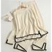 Elegant Color Blocked Slit Long Sleeve Knit Top High Waisted Slimming Wide Leg Pants Two Piece Set Autumn New Arrival_ecoleips.com