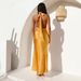 2025 New Cross-Border Summer European And American Slim-Fit Solid Color Halter Neck Satin Party Dress_ecoleips.com