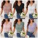 European American 2026 Fan-shaped Front Back V-neck Lace Splicing Slim-fit T-shirt Short-sleeve Top Women, Elegant And_ecoleips.com