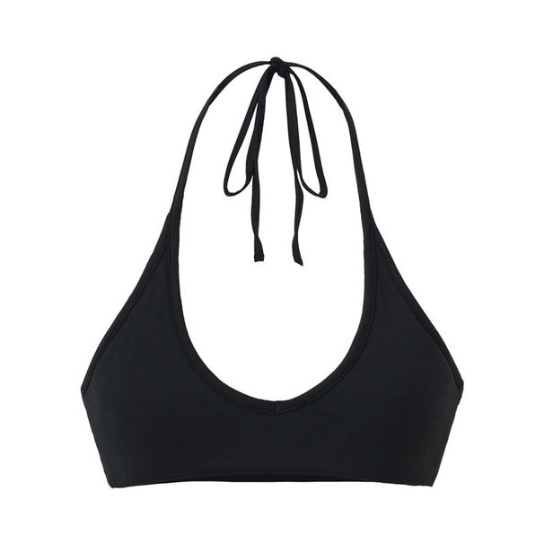 Hot Girl Ultra-short 2025 Halter Neck Tie-up Yoga Camisole For Women, European And American Style, Sexy Deep-neck Padded_ecoleips.com
