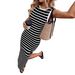 Women's Round Neck Striped Dress American Style Spring Arrivals Import New_ecoleips.com