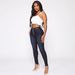 Women's Clothing Slim Fit High Waisted Buckle Elastic Leg Pants With Holes_ecoleips.com