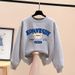 Women's Unique Design round Neck Sweatshirt Loose Fit Casual Stylish Fleece Lined Thickened Top for Spring Autumn Winter_ecoleips.com