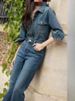K Women's Retro Blue Denim Shirt_ecoleips.com