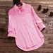 Women's Loose Plaid Shirt Long Sleeved Retro Pocket Top Casual Thin Polyester Blouse For Summer_ecoleips.com