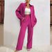 2025 Spring And Autumn Women's Solid Color Draped Loose Smooth Pleated Casual Two-Piece Set_ecoleips.com