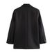Women's Straight Blazer With Shoulder Pads_ecoleips.com