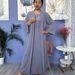 Verve 2025 New Dubai Turkish Muslim Women's Dress Cardigan Robe Inner Two-Piece Set_ecoleips.com