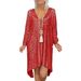 Summer Short Sleeve V Neck Long Dress Solid Color Sequin Loose Pullover Casual City Style Blouse Dress For Women_ecoleips.com