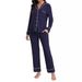 Women's Autumn Lounge Set – Button-Up Long Sleeve Top & High-Waist Tied Waist Pants (S-XXXL, 8 Colors, Soft Polyester, Euro/Afro Fit)_ecoleips.com