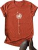 MaQiYa Womens Cute Make A Wish Dandelion Printed Tee Shirts Summer Cotton Vintage Graphic Tees Tops_ecoleips.com