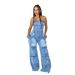 Women's Clothing Casual Fashion Tube Top Women's Slim Denim Jumpsuit Overalls_ecoleips.com