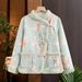 Modern Chinese-Style Quilted Coat – Thickened Winter Jacket With Floral Embroidery (XL-5XL, Stand Collar, Loose Fit)_ecoleips.com